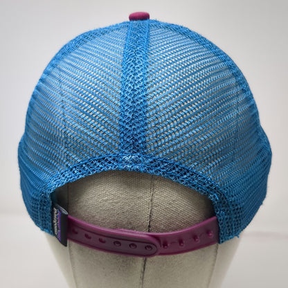 Patagonia Trucker Hat White Purple Blue One Size Mesh Back Snapback Logo Patch