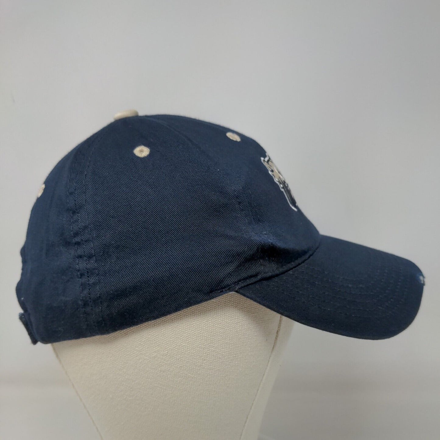 Captivating Headwear Men's Strapback Hat Blue Wingate University Bulldogs Logo