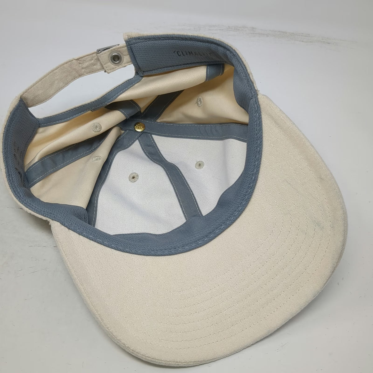 Adidas Beige Baseball Cap One Size Suede Slideback Embroidered Logo Sport Hat