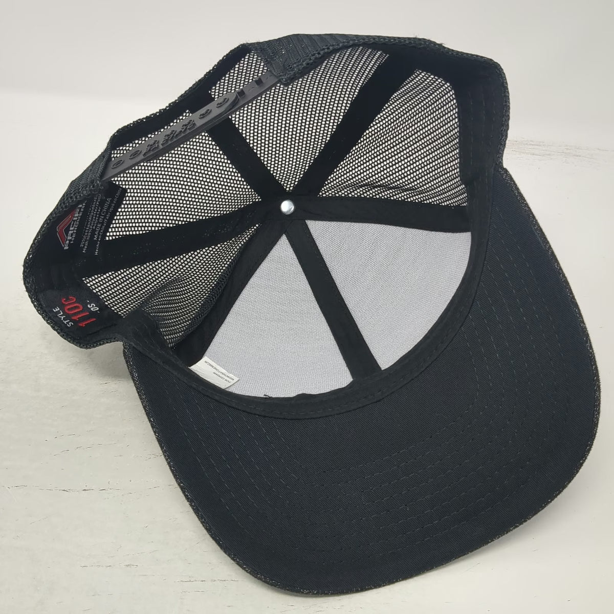 Pacific Headwear Trucker Hat Black OSFM Alpine Powersports Logo Mesh Snapback