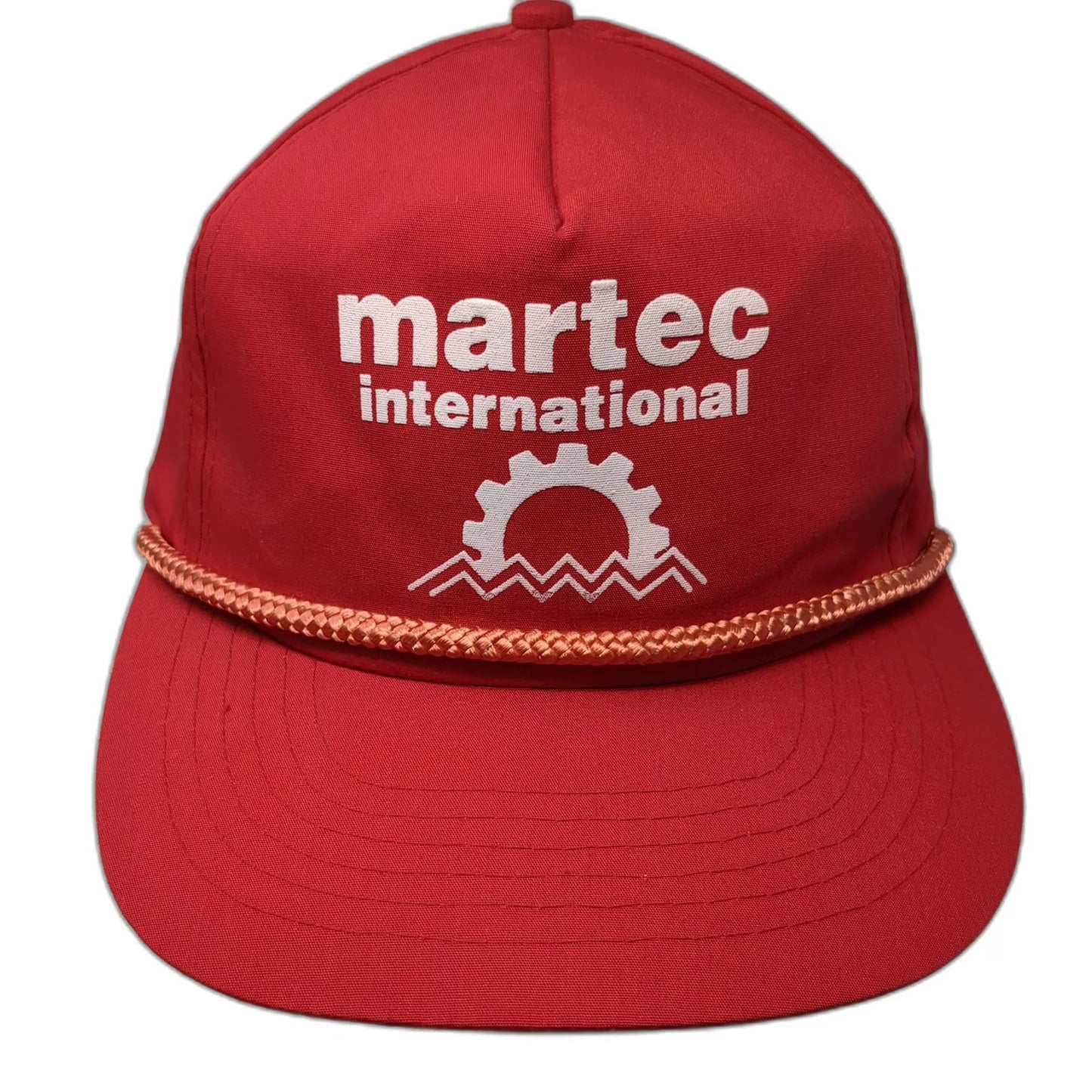 Martec International 5 Panel Red Hat One Size Rope Snapback Graphic Logo Cap