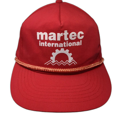 Martec International 5 Panel Red Hat One Size Rope Snapback Graphic Logo Cap
