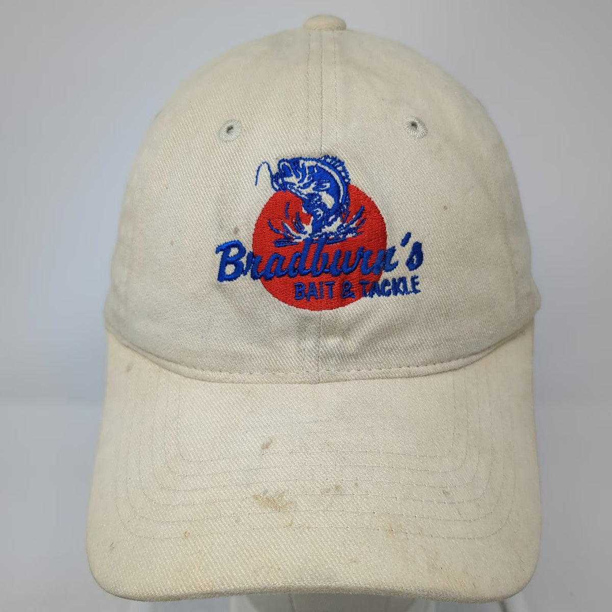 Sportsman Baseball Cap Beige One Size Slideback Cotton Bait Tackle Fishing Hat