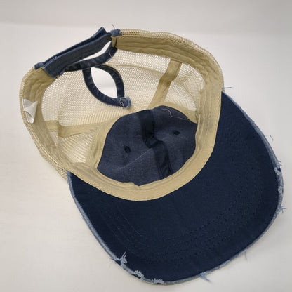 Unbranded Ponytail Trucker Hat Multicolor OS Adjustable Mesh Back Distressed