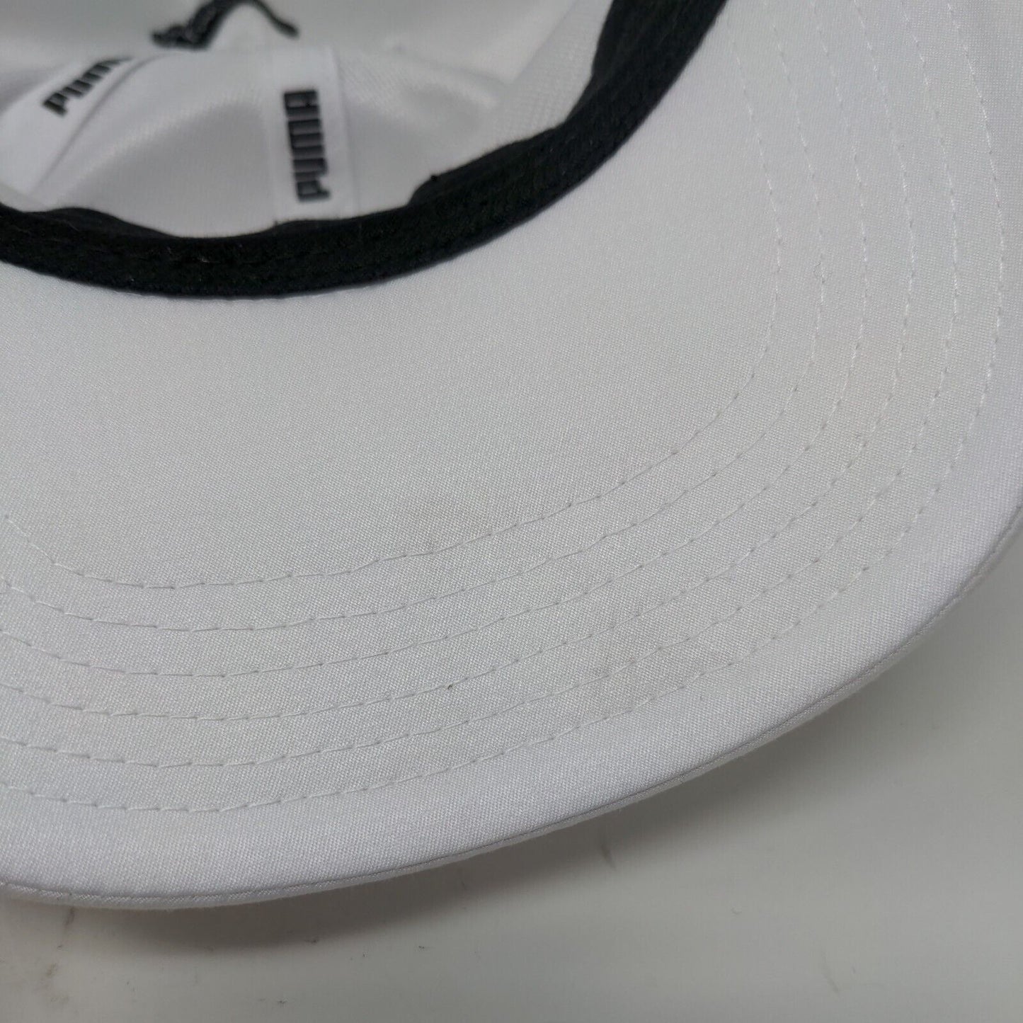 PUMA Strapback Hat White One Size Adjustable Embroidered Logo Vented Holes