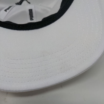PUMA Strapback Hat White One Size Adjustable Embroidered Logo Vented Holes
