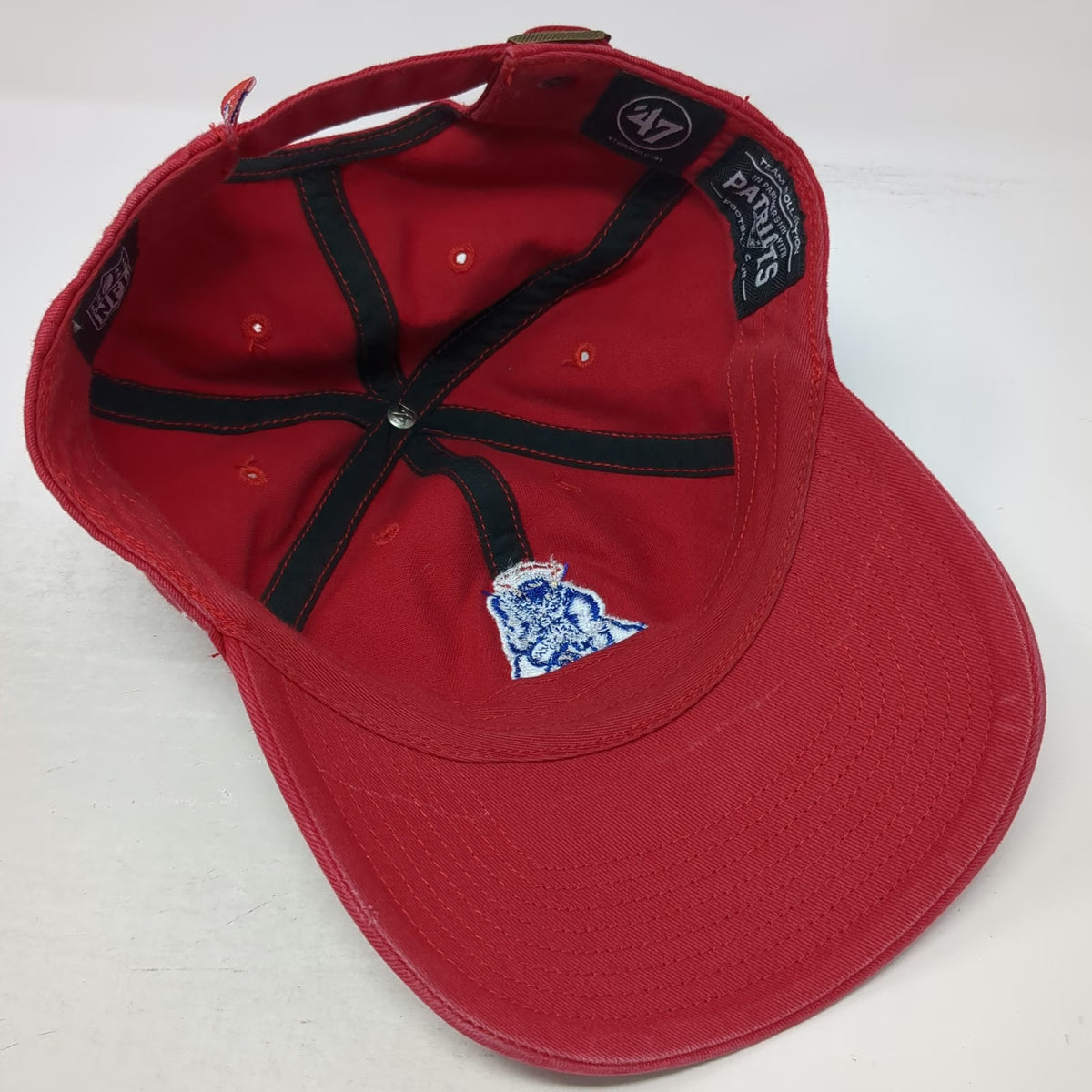 '47 New England Patriots NFL Red One Size Throwback Embroidered Twill Cap Hat