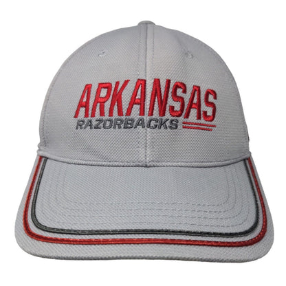 Russell Athletic Men's Strapback Hat Gray Embroidered Arkansas Razorbacks Logo