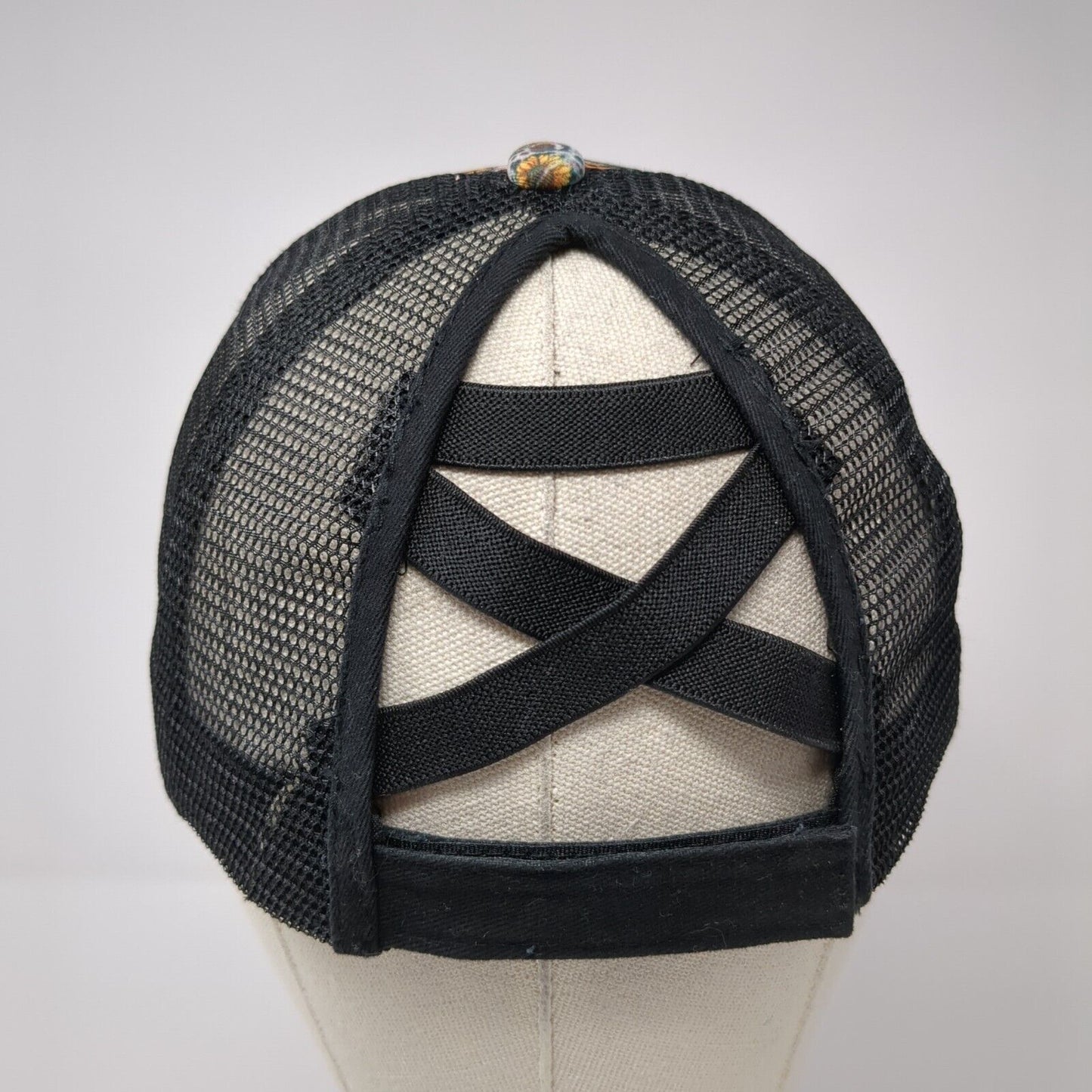 Steer Skull Strapback Trucker Hat Ponytail Multi One Size Mesh Back