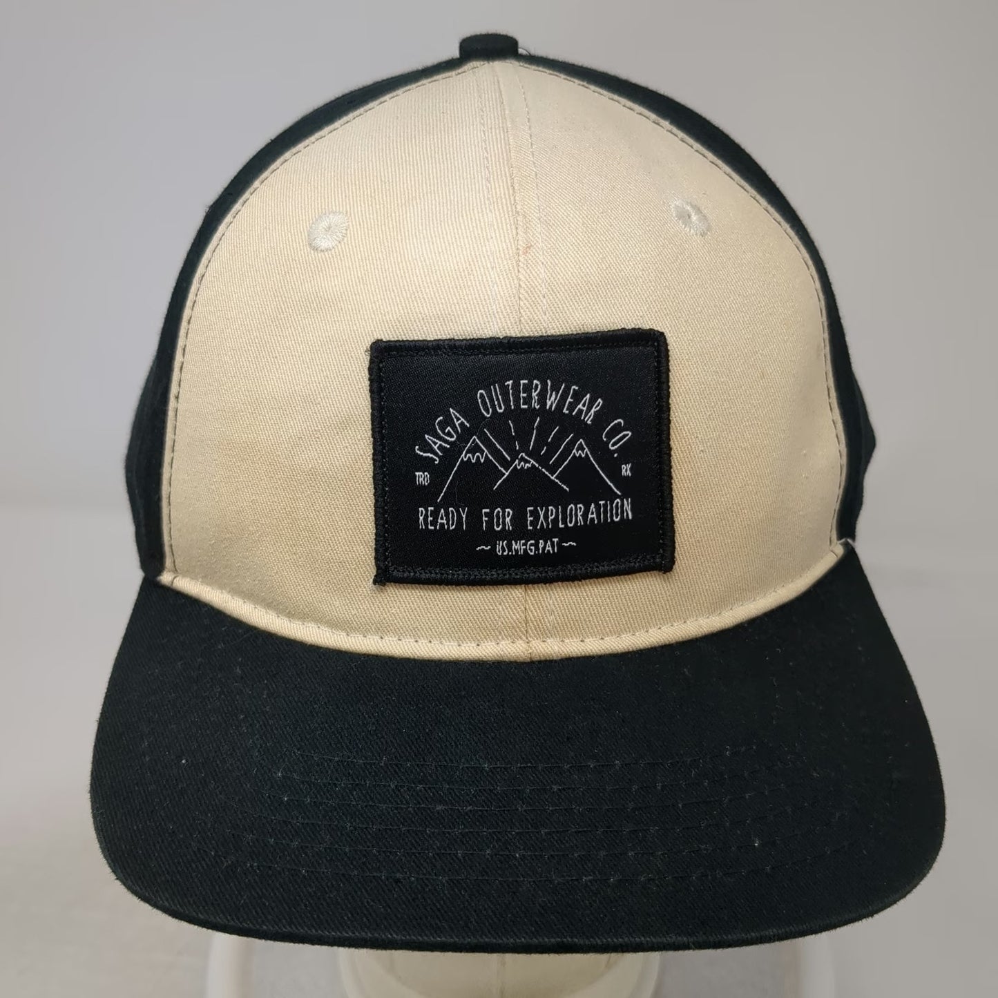 Saga Outerwear Co. Snapback Black Beige One Size Mountain Patch Exploration Hat