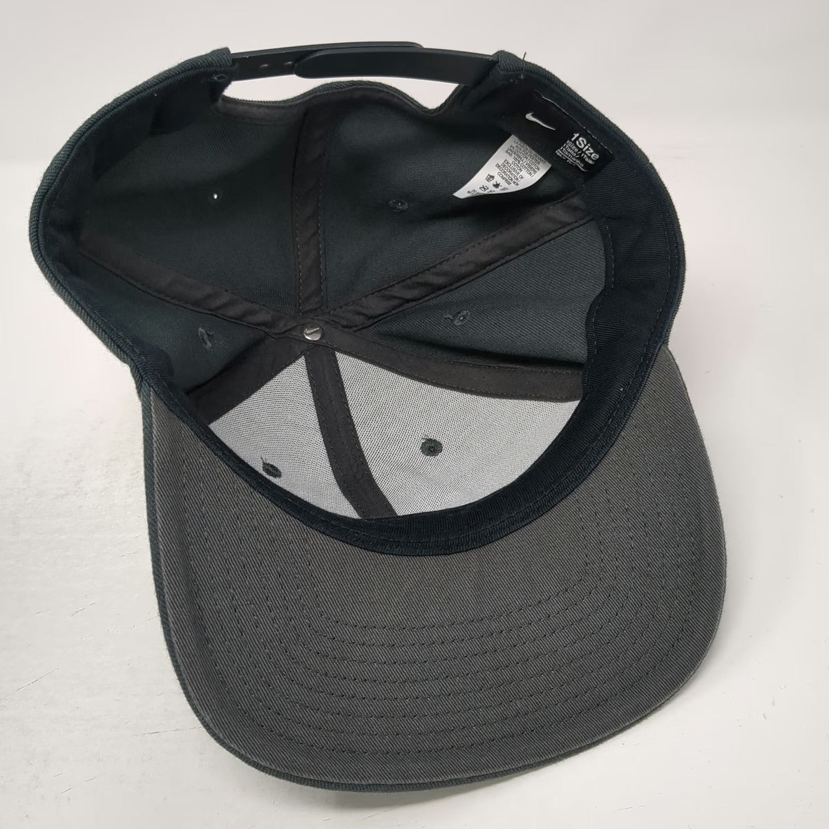Nike Snapback Hat Gray One Size Baseball Home Plate Logo Swoosh Pro Sportswear