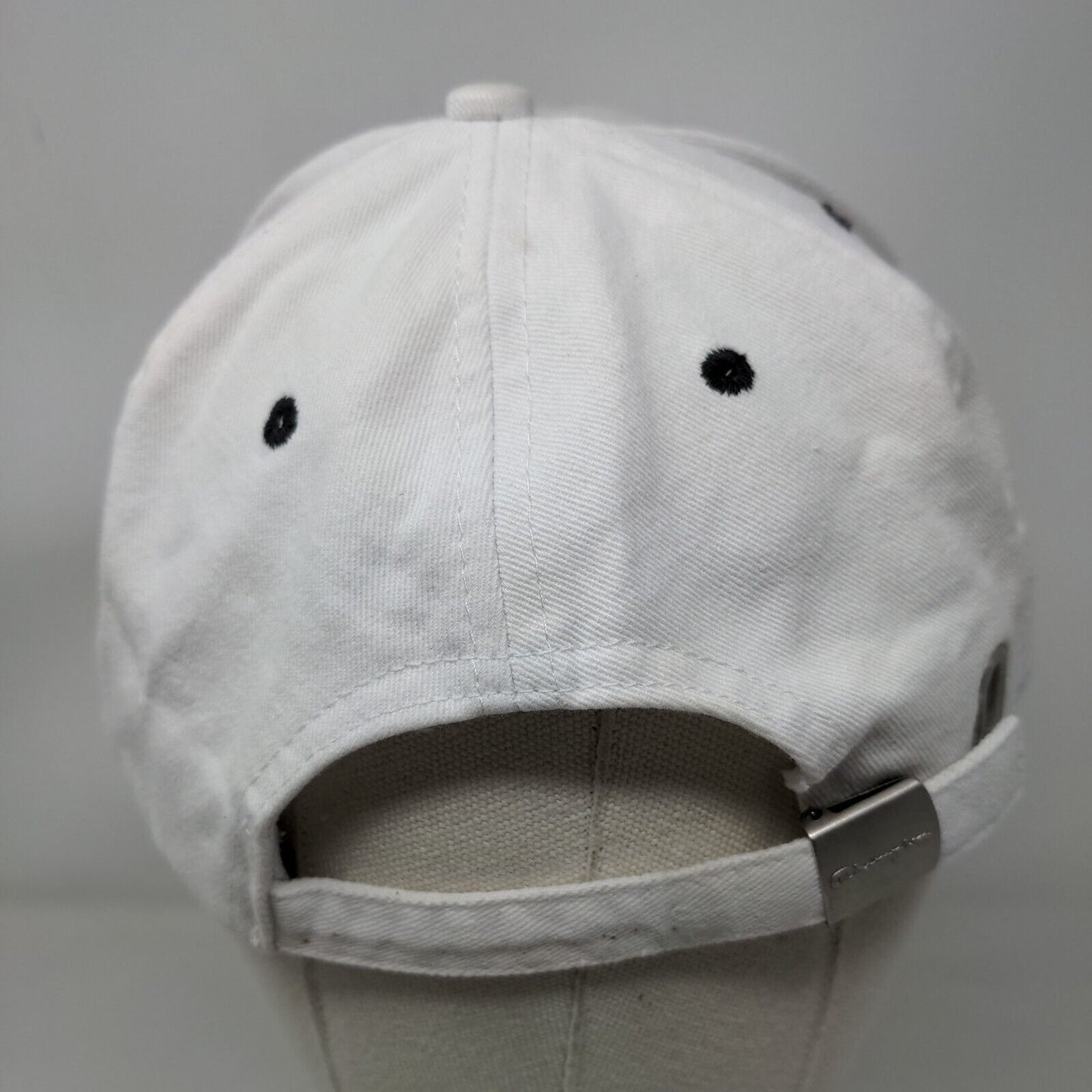 Champion Slideback Hat White One Size Adjustable Embroidered 6 Panel Cotton