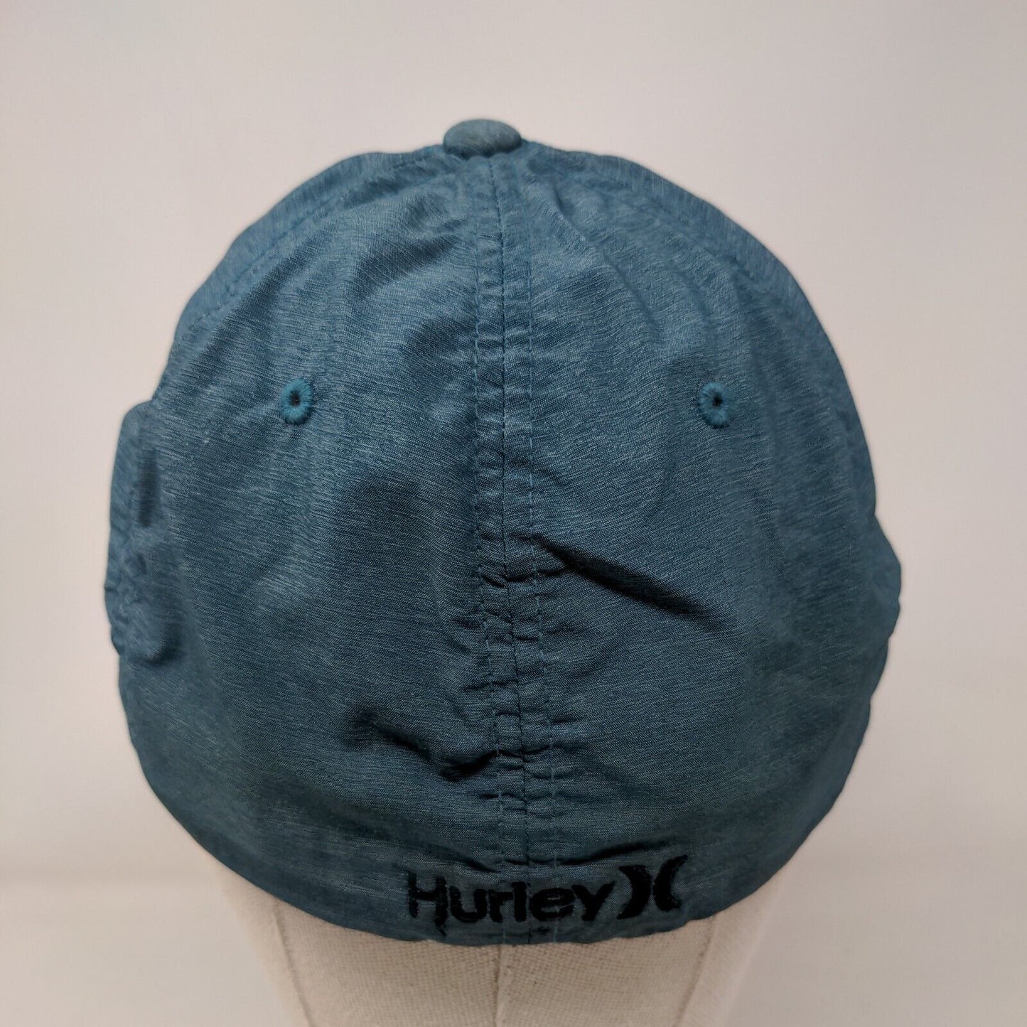 Hurley Fitted Hat Blue L/XL Embroidered Logo 6 Panel Flexfit Yupoong