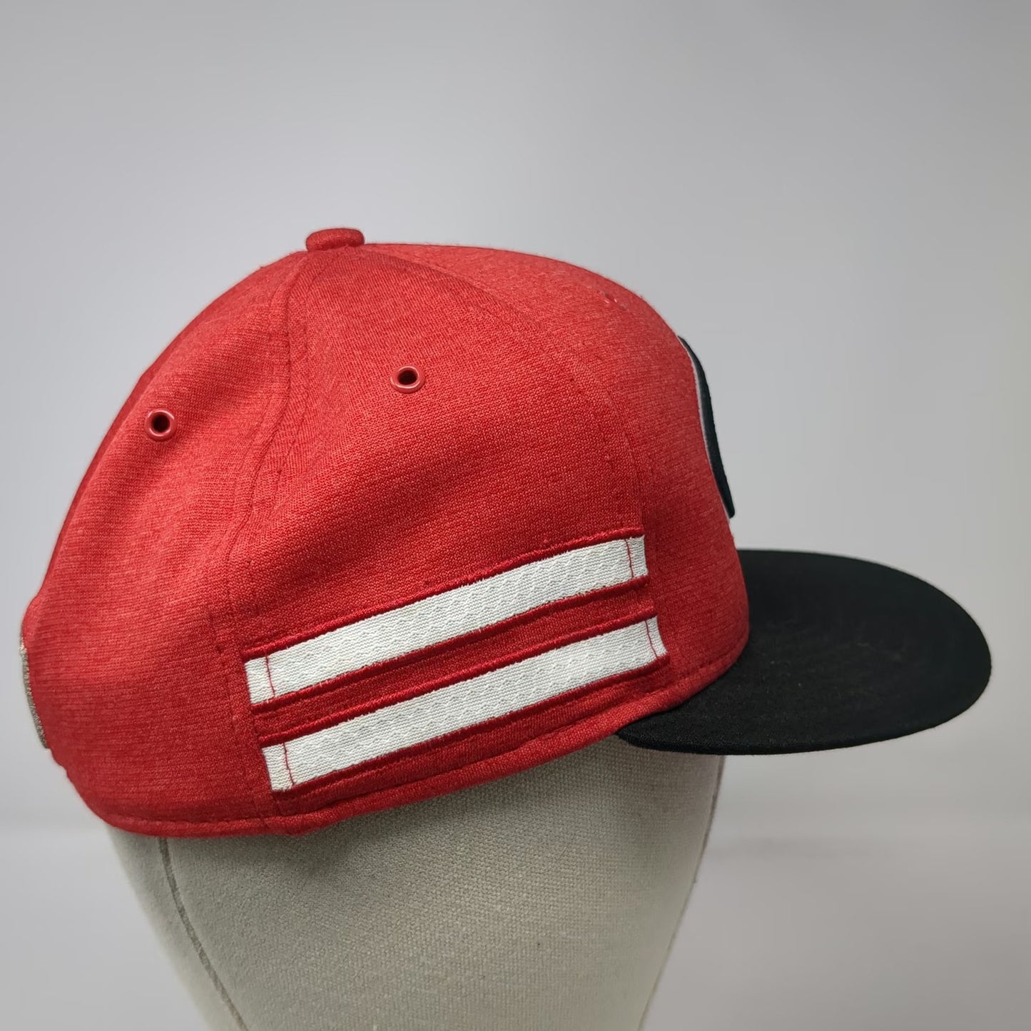 San Francisco 49ers NFL New Era Hat Red Black 7 Flat Brim Side Stripes Fitted