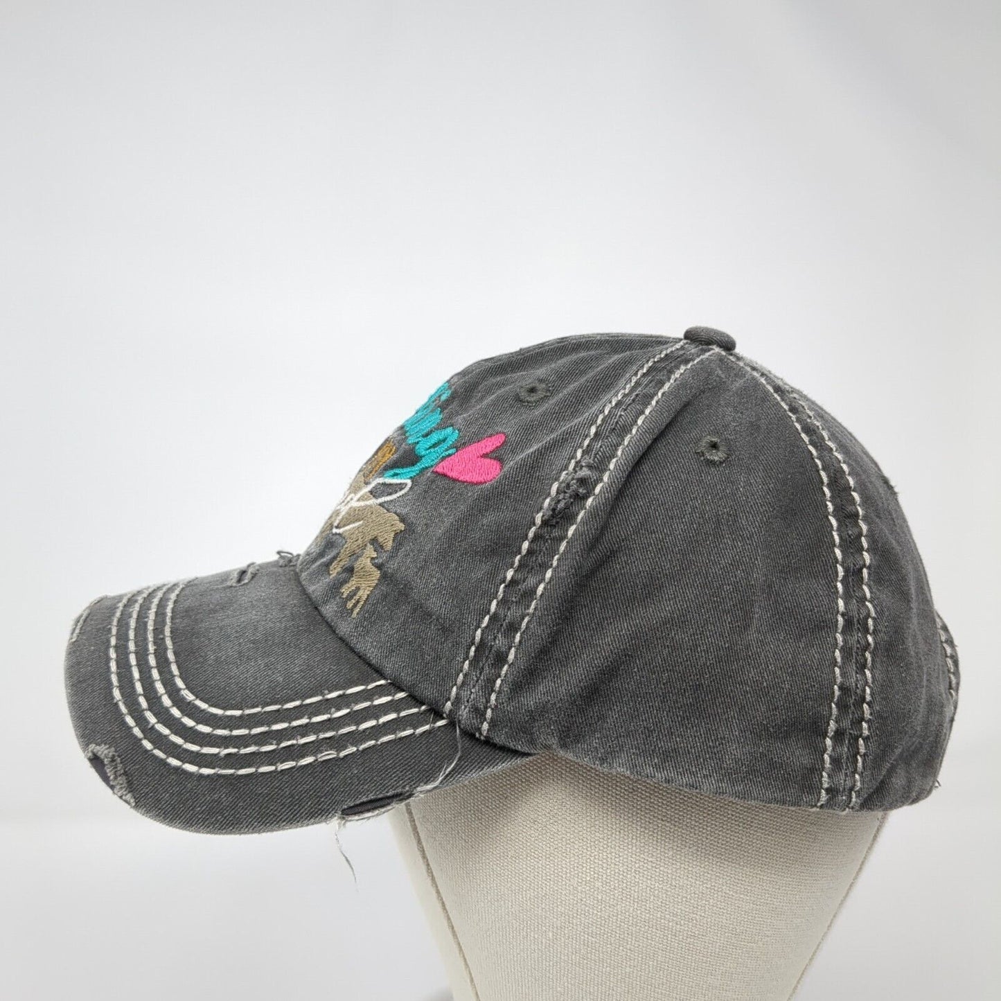 Raising My Herd Strapback Hat Gray One Size KB ETHOS Vintage 6 Panel