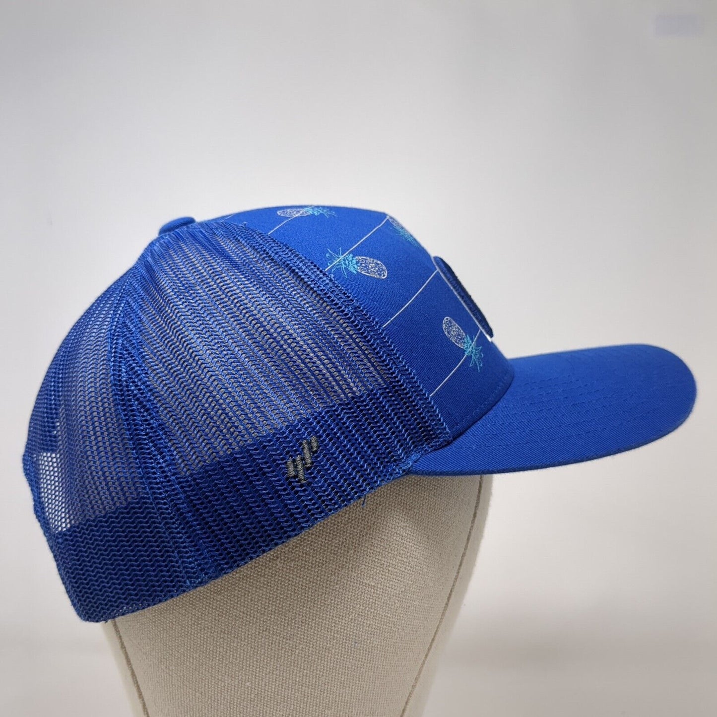 Travis Mathew Pineapple Snapback Trucker Hat Blue One Size Mesh Back