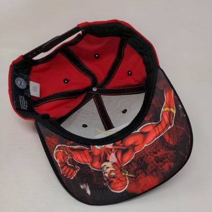 The Flash Snapback Hat Red One Size Embroidered DC Comics Colorblock