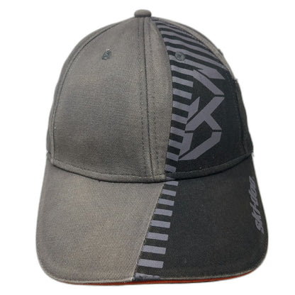 Ski-Doo Gray Black One Size Snapback Hat BRP Snowmobile Cotton Graphic Logo Cap
