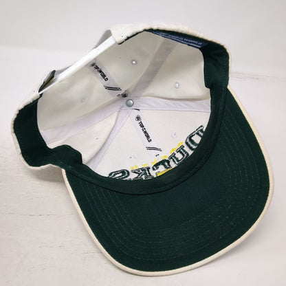 Oregon Ducks NCAA Top of the World Snapback Hat White Green Yellow One Size Logo