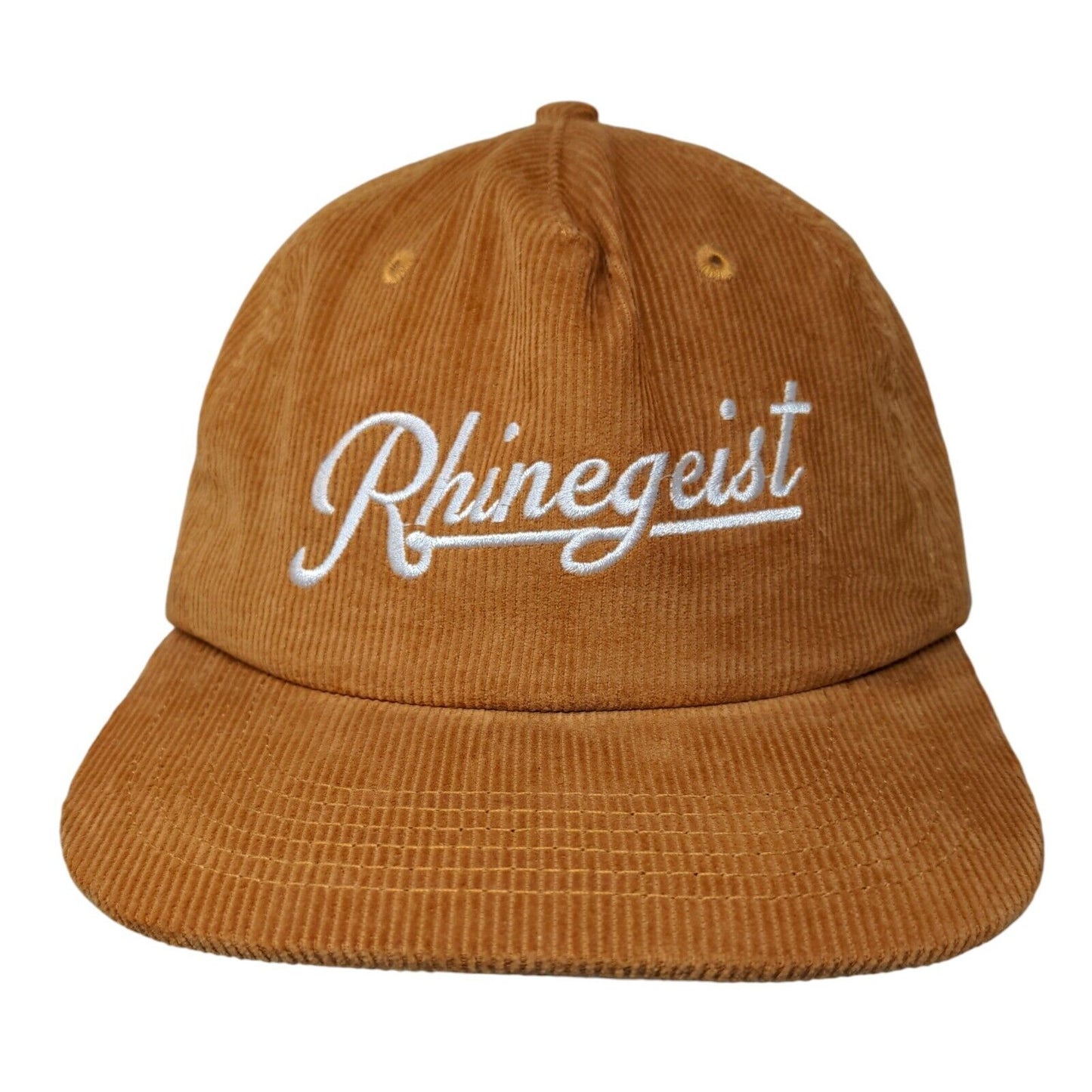 Rhinegeist Brewery Slideback Hat Brown One Size Corduroy Embroidered