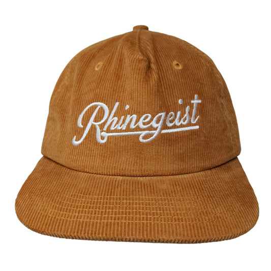 Rhinegeist Brewery Slideback Hat Brown One Size Corduroy Embroidered