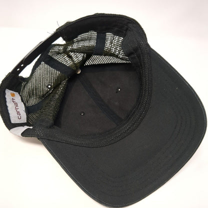 Carhartt Snapback Trucker Hat Black One Size Adjustable Mesh Back 6 Panel Blank