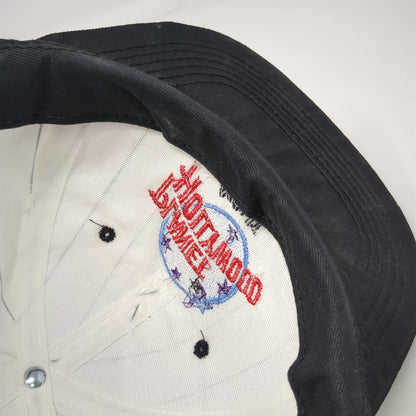 Planet Hollywood Maui Hawaii White Black Pinstripe Snapback Hat One Size Vintage