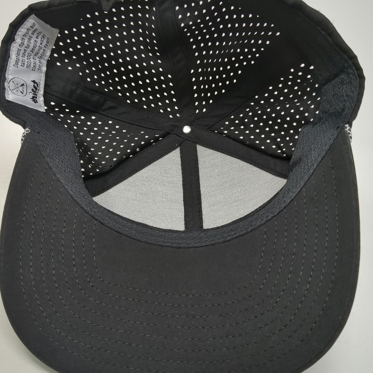 SX Hats Thirst Project Trucker Hat Black One Size Laser Cut Rope Snapback Mesh