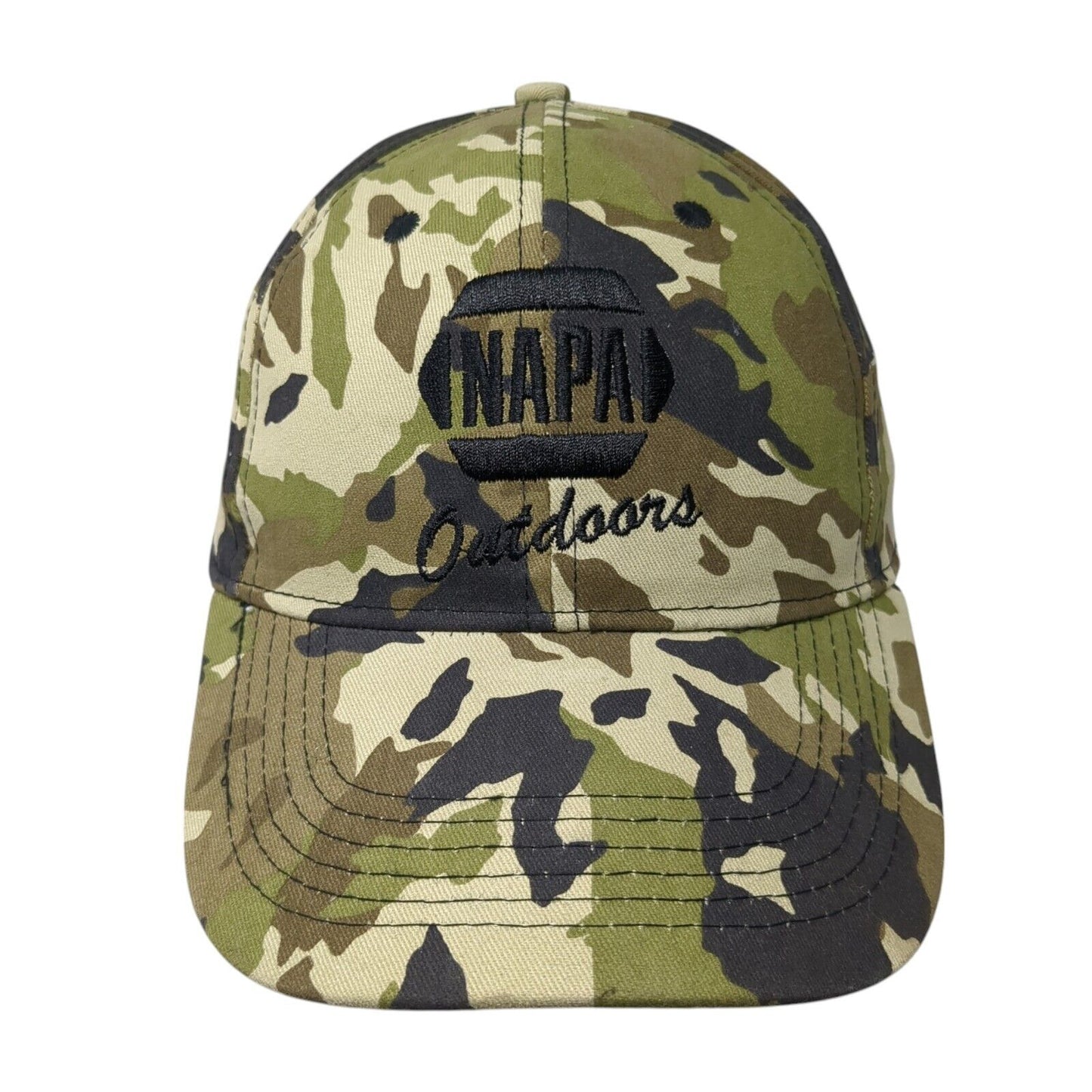NAPA Outdoors Strapback Hat Camouflage One Size Adjustable Embroidered