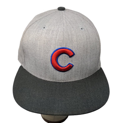 New Era Men's Snapback Hat Gray Size M-L Embroidered Chicago Cubs Logo MLB