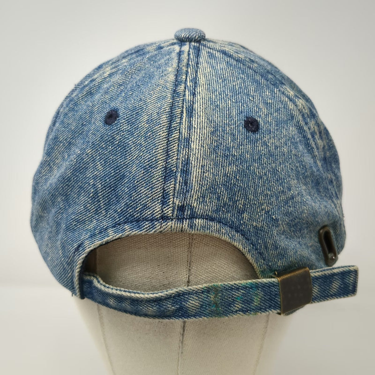 City Hunter USA Baseball Cap Blue One Size Frayed Acid Wash Denim Strapback Hat