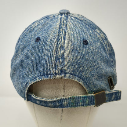City Hunter USA Baseball Cap Blue One Size Frayed Acid Wash Denim Strapback Hat