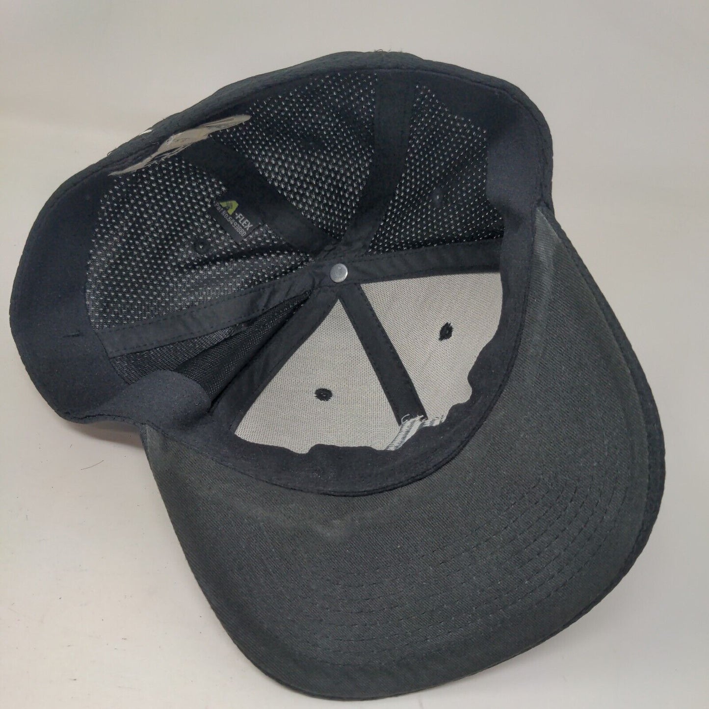 Adidas 3 Stripes Fitted Hat Black L/XL Embroidered 6 Panel Vent Holes