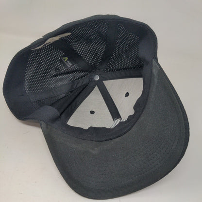 Adidas 3 Stripes Fitted Hat Black L/XL Embroidered 6 Panel Vent Holes