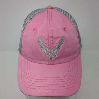 US Air Force Snapback Trucker Hat Pink One Size Mesh Back Embroidered
