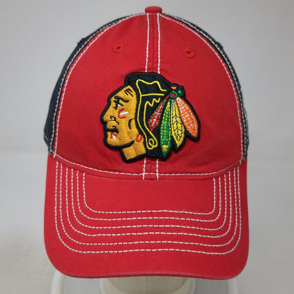 Chicago Blackhawks NHL Reebok Red Black One Size Cap Slideback Contrast Stitch