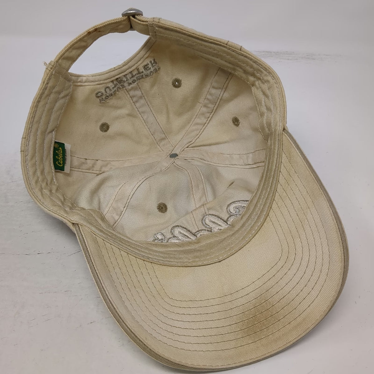 Cabela's Baseball Cap Beige One Size World's Foremost Outfitter Slideback Hat