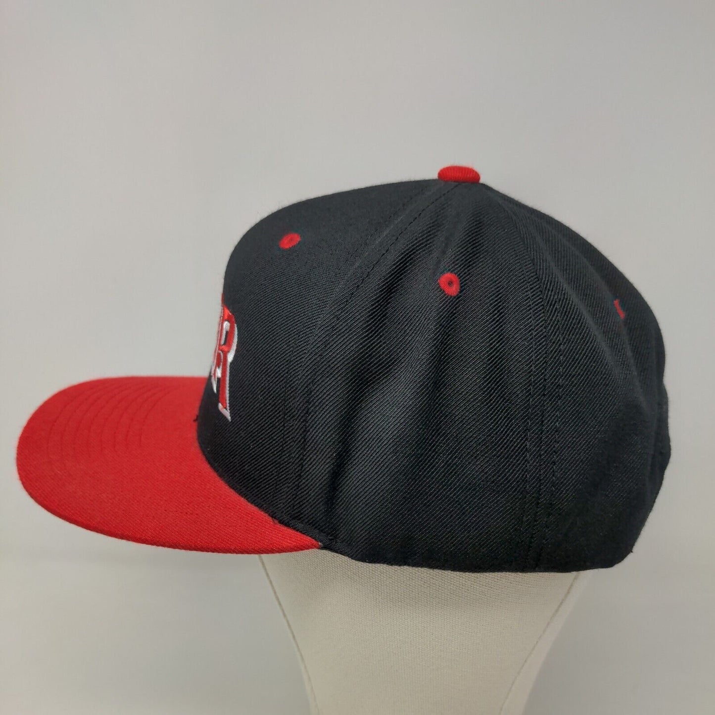 Black & Denim Men's Snapback Hat Black Red Embroidered YBOR Logo