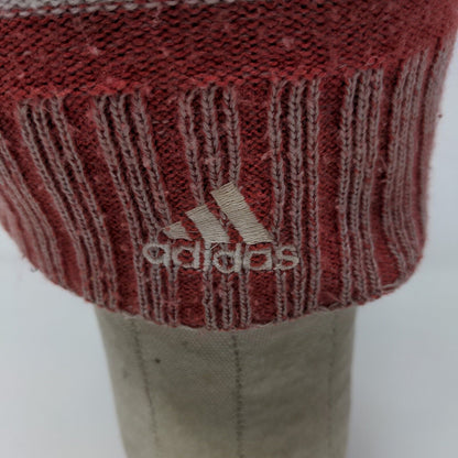 Adidas Men's Knit Beanie Hat Cap Red Striped OSFA Embroidered IU Hoosiers Logo