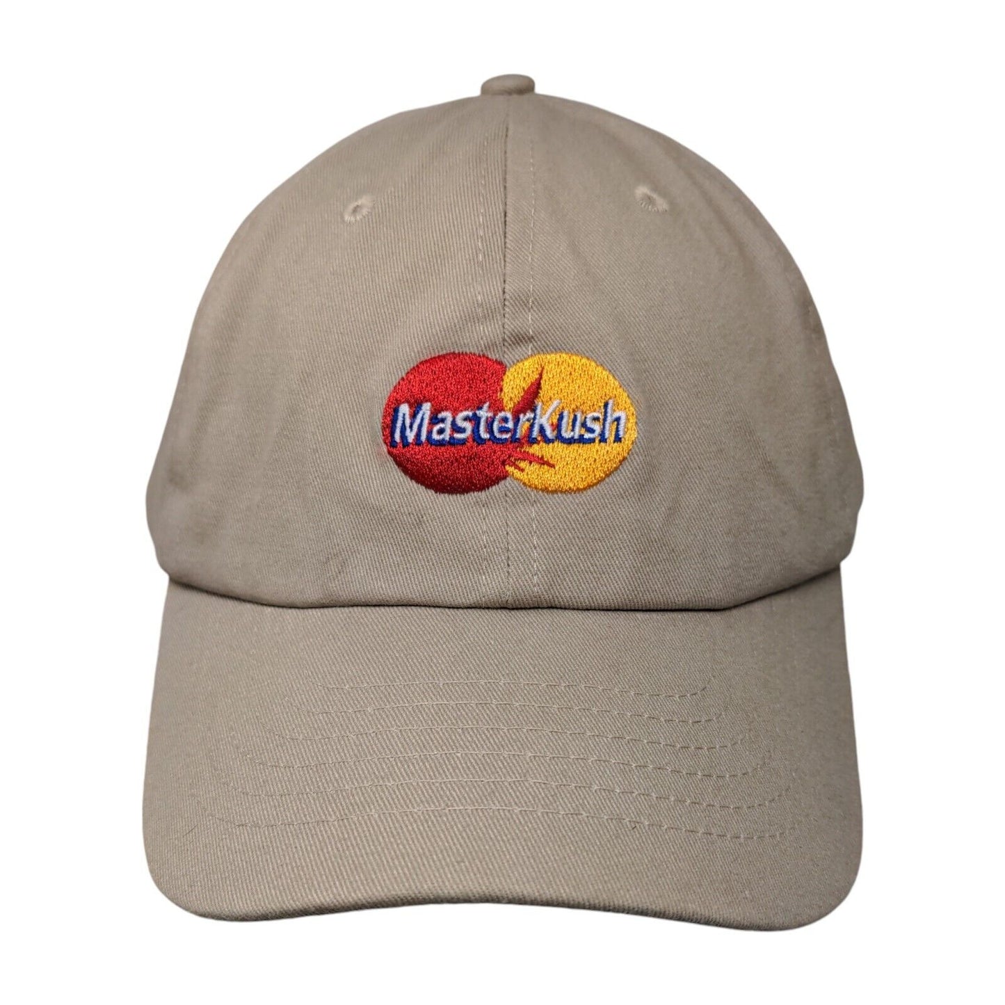Master Kush Twill Slideback Hat Tan OSFM Embroidered 6 Panel Vent Holes