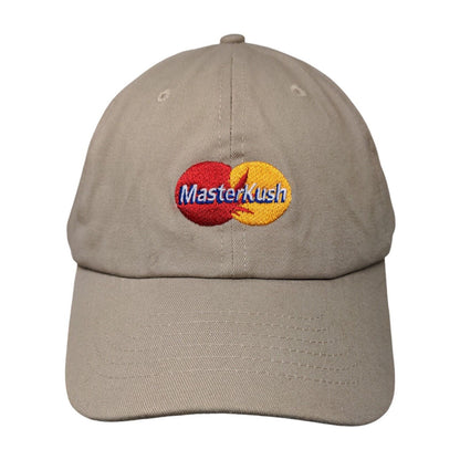 Master Kush Twill Slideback Hat Tan OSFM Embroidered 6 Panel Vent Holes