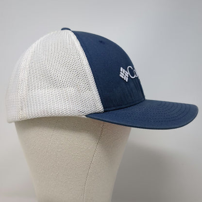 Columbia Baseball Cap Blue M Hat Mesh Back Red Underbrim Flexfit PFG Fish Logo