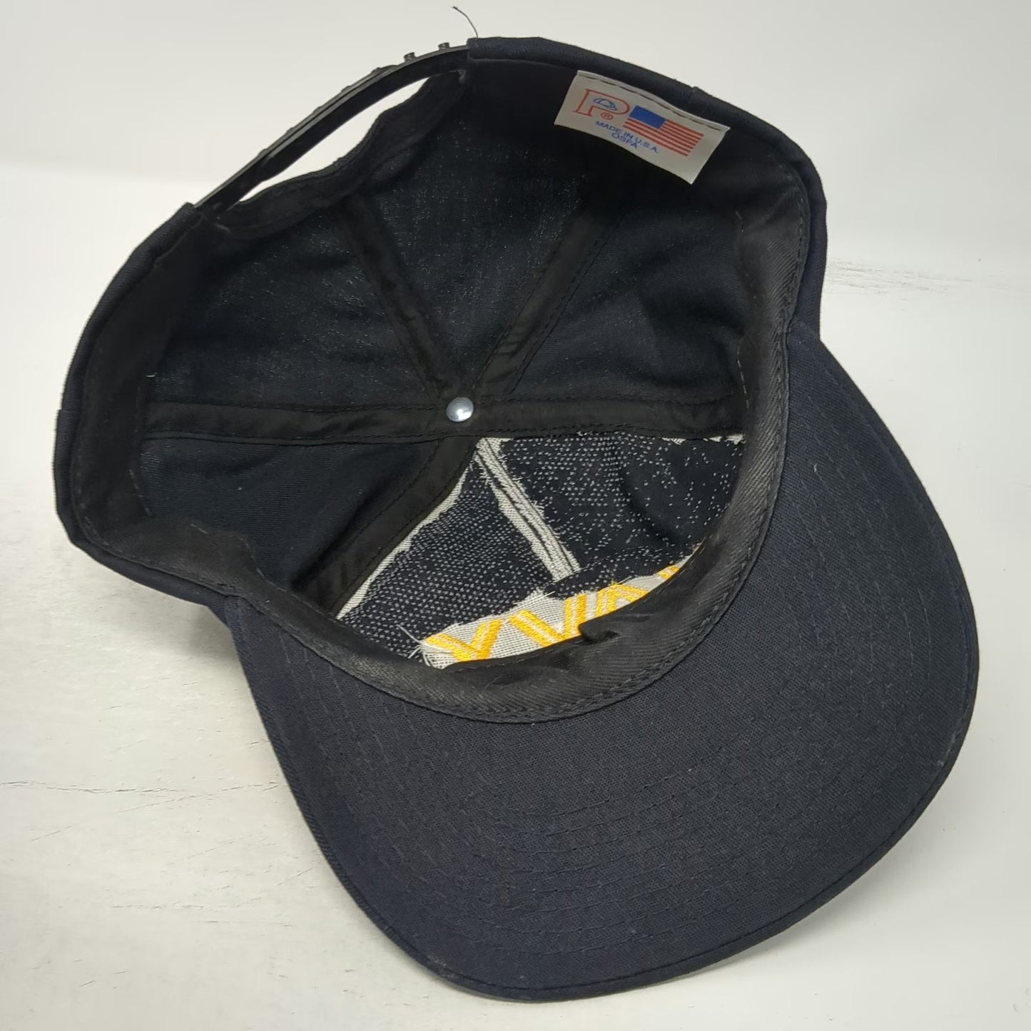 Port Authority Trucker Black One Size Hat Navy Embroidery Snapback Made in USA