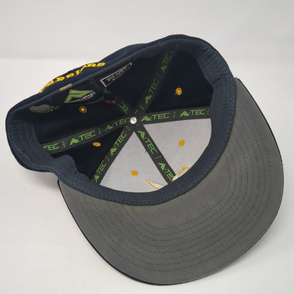 M Warriors Fitted Hat Blue 7 3/8 Embroidered Logo Pacific Headwear