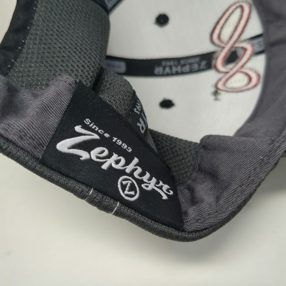 Zephyr Baseball Cap Gray One Size Park City Red Embroidery Performance Mesh Hat
