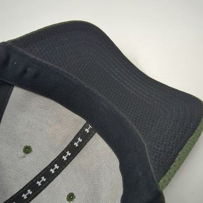 Under Armour Baseball Cap Green XL Textured Polyester Fitted Stretch Hat Logo