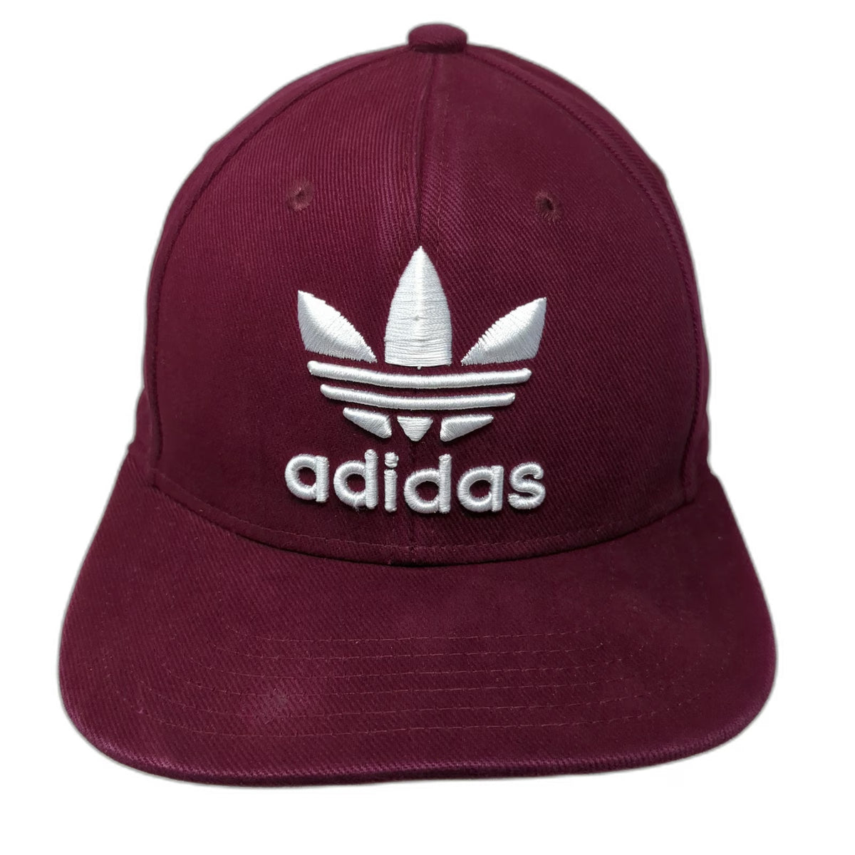 Adidas Snapback Red One Size Trefoil Logo Hat Embroidered Cotton 6-Panel Cap