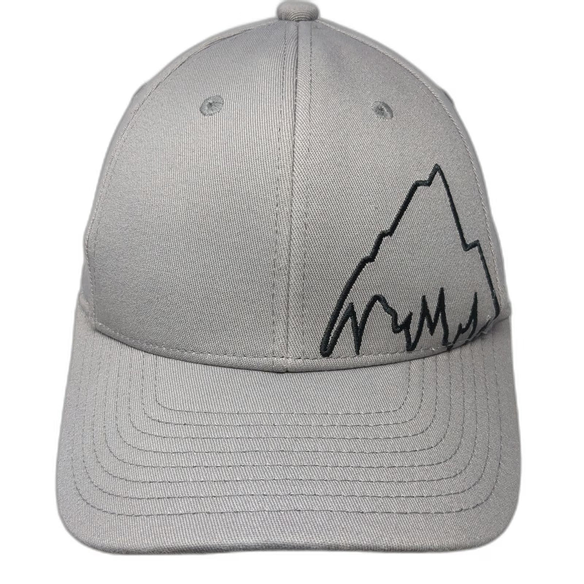 Burton Baseball Cap Gray One Size Mountain Logo Stretch Fit A-Flex Action Hat