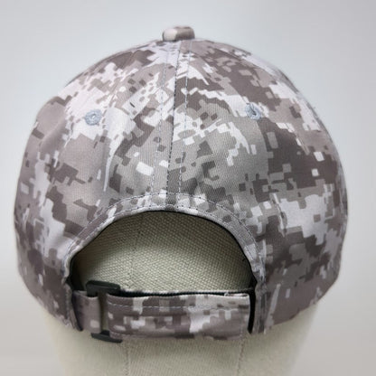 Mustad Baseball Cap Gray One Size Digital Camo Fishing Hook Patch Adjustable Hat