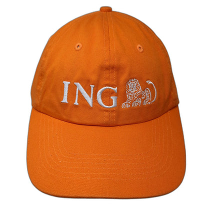ING Lion Logo Baseball Cap Orange One Size Strapback Cotton Adjustable Hat